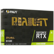Видеокарта Palit GeForce RTX 2060 Super Dual [NE6206S018P2-1160A-1] PCI-E 3.0, 8 ГБ GDDR6, 256 бит, DVI-D, DisplayPort, HDMI, GPU 1470 МГц
